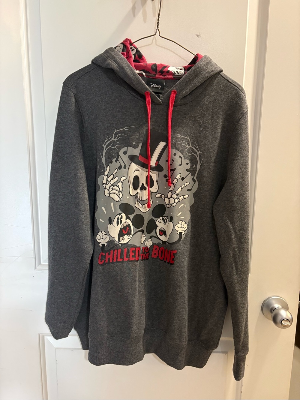 NWT Torrid Disney Mickey Skeleton Top Hat Hoodie Chilled To The Bone Grey Sz M-L